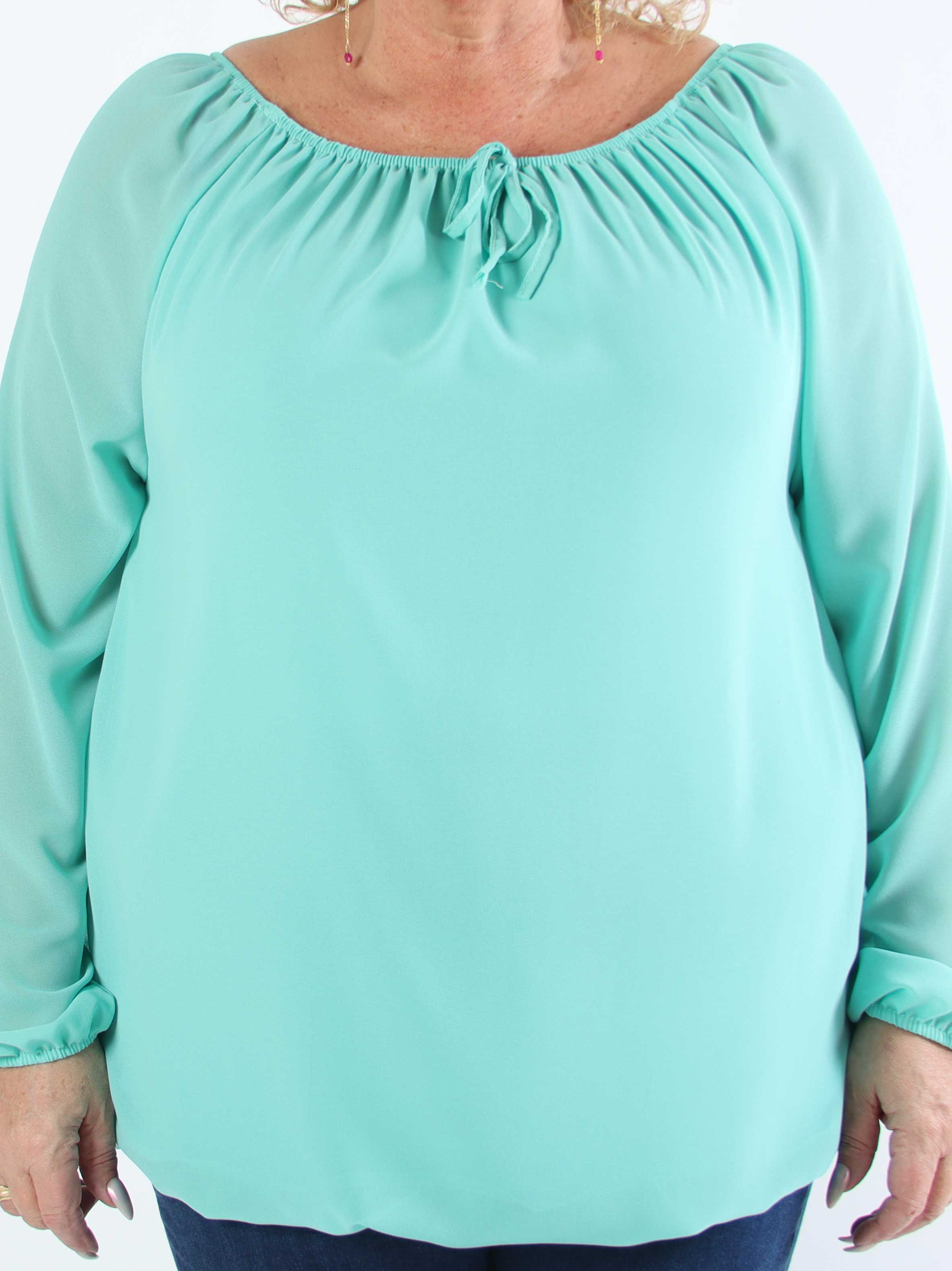 Stef - Fin tunika i chiffonlag med elastikkant